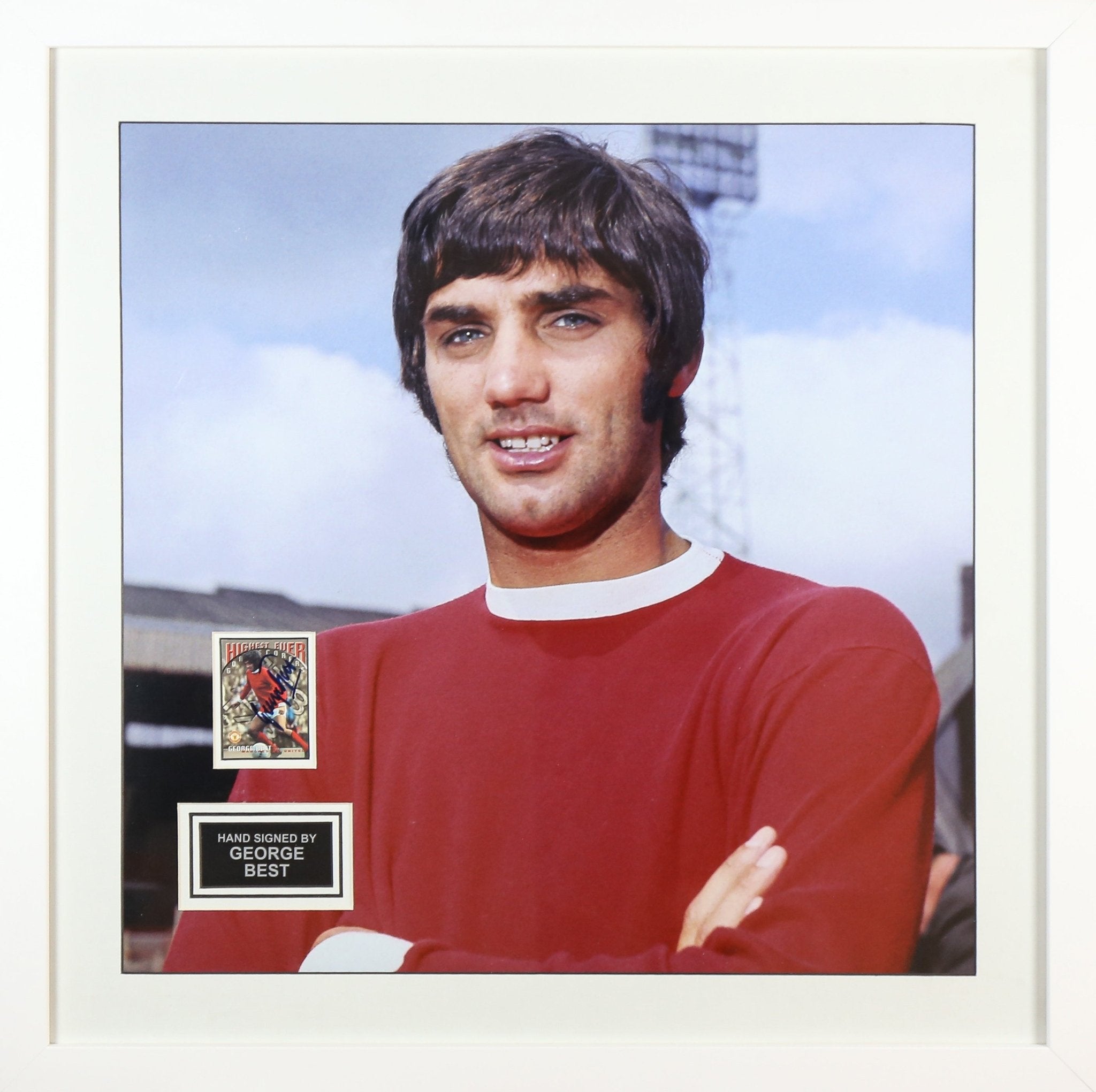 George Best Signed Man United 6x8 Football Card Framed Display - Memorabilia Framers Shop